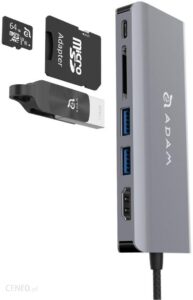 Adam Elements Casa Hub A01 Ze Złącza Na Usba Usbc Rj45 Hdmi Sd Szary (Aapadhuba01Gy)