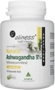 Aliness Natural Ashwagandha 9% 600mg 100 kaps