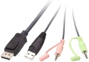 ATEN Przełącznik KVM CS22DP-AT 2-portowy USB DisplayPort z kablowym przełączaniem portów (CS22DPAT)