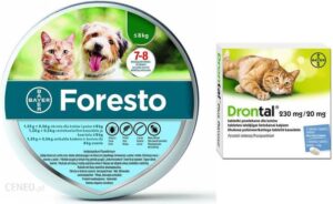 Bayer Foresto Obroża Dla Kotów I Psów Poniżej 8Kg + Drontal Dla Kotów 2Tabl