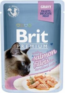 Brit Adult Pouch Sterilised Fileciki Łosoś 24X85G