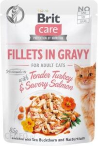 Brit Care Cat Pouches Fillets In Gravy With Tender Turkey& Savory Salmon 24X85G