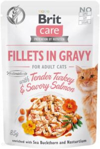 Brit Care Cat Pouches Fillets In Gravy With Tender Turkey& Savory Salmon 85G
