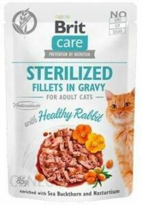 Brit Care Cat Pouches Sterilized Fillets In Gravy With Healthy Rabbit 24X85G