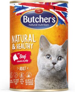 Butcher’s Natural&Healthy Cat z wołowiną kawałki w galarecie 6x400g