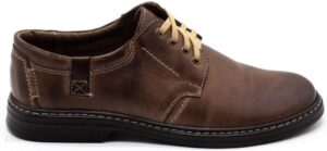 Buty męskie skórzane 415 brązowe Brąz