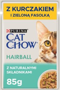 CAT CHOW HAIRBALL CONTROL z kurczakiem i zieloną fasolką 85g
