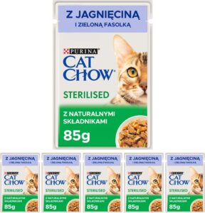 CAT CHOW STERILISED z jagnięciną i zieloną fasolką 6x85g