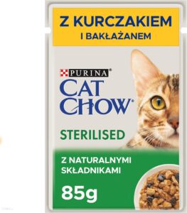 CAT CHOW STERILISED z kurczakiem i bakłażanem 85g