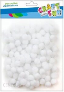 Craft With Fun Ozdoba Dekoracyjna Pompon 120Szt/1Cm Biel Pbh 12/144