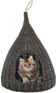 DOMEK DLA KOTA Z PODUSZKĄ SZARY WIKLINA TIPI 8538253079