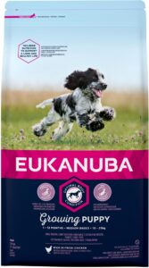 Eukanuba Growing Puppy Medium Breed Bogata W Świeżego Kurczaka 2Kg