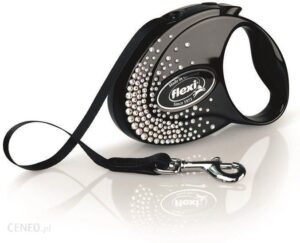 Flexi Smycz Glam Splash Crystal Z Kryształów Swarovski® Taśma Small 3M Czarna