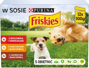 Friskies Adult Z Wołowiną Kurczakiem Jagnięciną W Sosie 12X100G