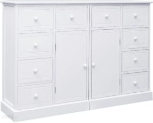 Komoda z 10 szufladami, biała, 113 x 30 x 79 cm, d