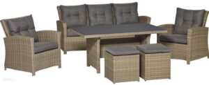 Komplet mebli Vermont 7 osobowy z technorattanu forest