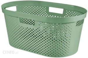 Kosz na pranie do magla Curver Infinity 40L oliwkowo-zielony Recycled – Kosz do magla 40L