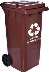 Kosz Pojemnik Na Śmieci Odpady 120L Brązowy