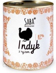 Saba Indyk Z Kurczakiem Ryżem I Witaminami 850G
