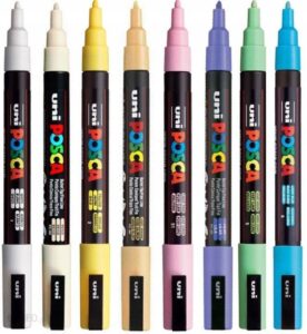 Uni Posca Zestaw Markerów Do Szkła Pc-3M 8 Kol.