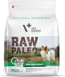 Vet Expert Raw Paleo Adult Mini Indyk 750G
