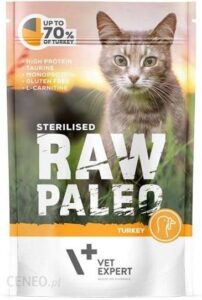 Vet Expert Raw Paleo Sterilised Cat Indyk 100g