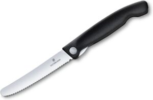 Victorinox Składany Nóż Kuchenny Victorinox Black Ząbkowany Z Zaokrąglonym Czubkiem (67833Fb)