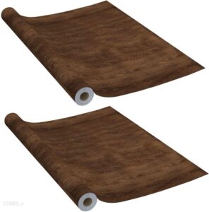 VIDAXL OKLEINA SAMOPRZYLEPNA NA DRZWI 2 SZT CIEMNY DĄB 210X90 CM PVC
