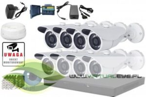 W Box Technologies Zestaw: Rejestrator Wbxhd082S + 8X Kamera Wbxhdb361P4W